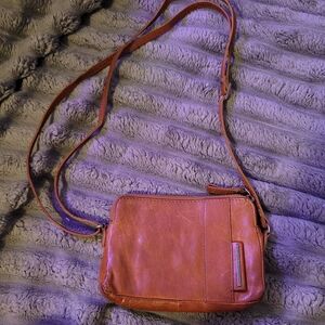 SPIKES & SPARROW Brown Leather Crossbody Bag